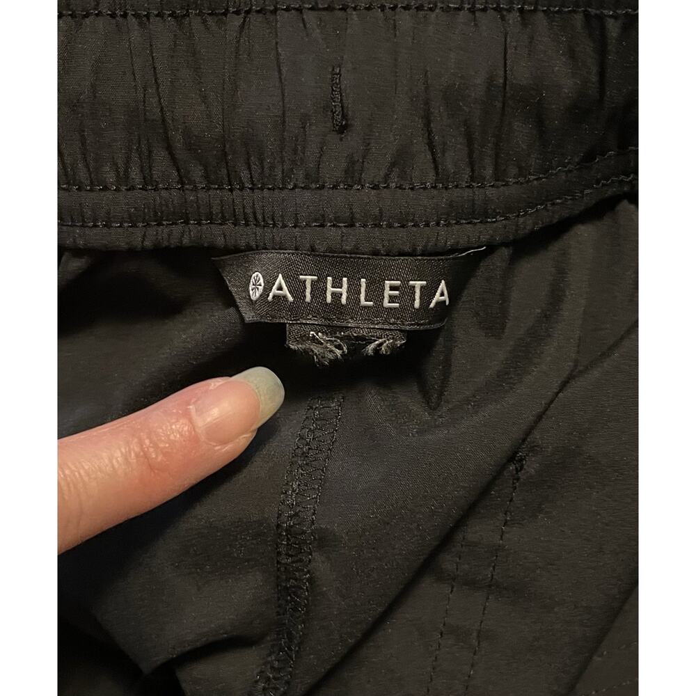 Athleta Midday Mid Rise Crop Poplin Pants Black 658011 Size Large Wide Leg - Picture 6 of 12